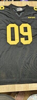 Black and Yellow 2000s Era Hip Hop /Football Style Jersey 09 New York Sz XXL